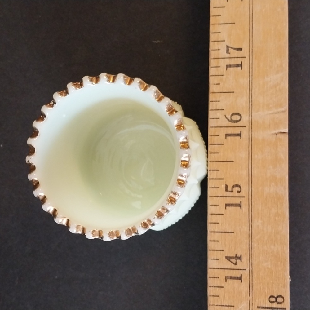🤑🤑Antique Fort Kent Souvenir Custard Glass Toothpick Holder - Picture 8 of 8